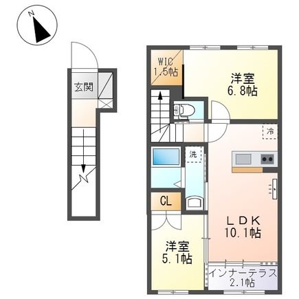 【越谷市宮本町新築アパート　II期(仮)の間取り】