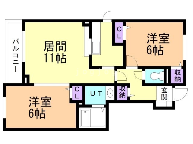 【札幌市北区拓北四条のアパートの間取り】