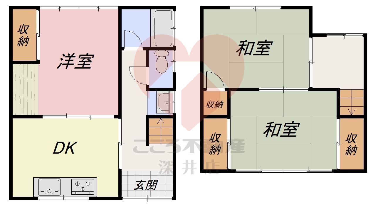 枚方市楠葉中町貸家の間取り