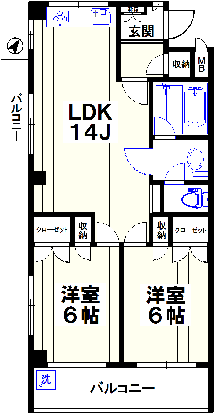 世田谷区中町のマンションの間取り