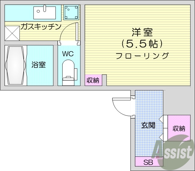 仙台市若林区志波町のマンションの間取り