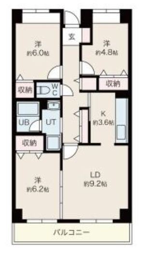 【目黒区目黒本町のマンションの間取り】