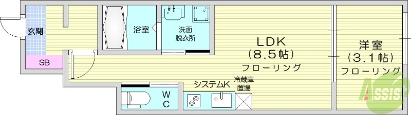 Asuit八軒小路の間取り