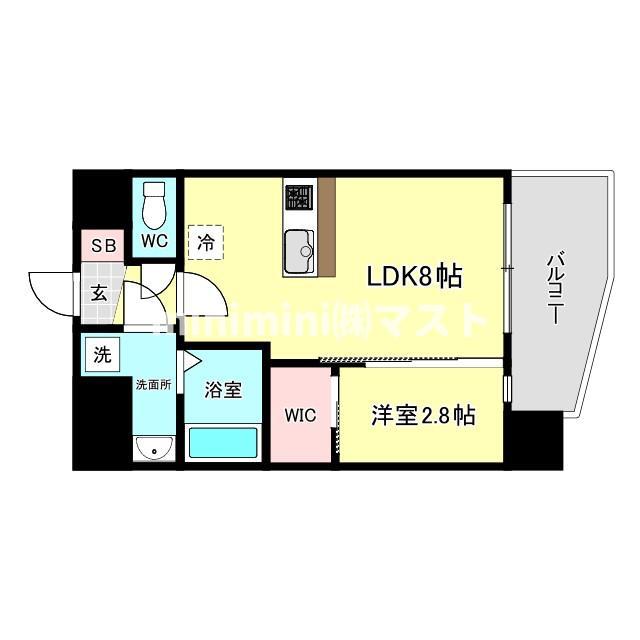 大阪市浪速区敷津西のマンションの間取り