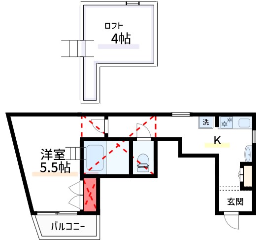 足立区舎人のアパートの間取り