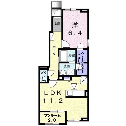 亘理郡山元町浅生原のアパートの間取り