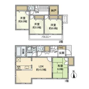 西砂町戸建の間取り