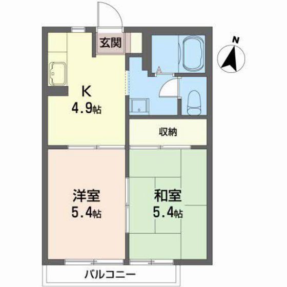 郡山市喜久田町堀之内のアパートの間取り