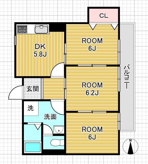 神戸市須磨区須磨浦通のマンションの間取り