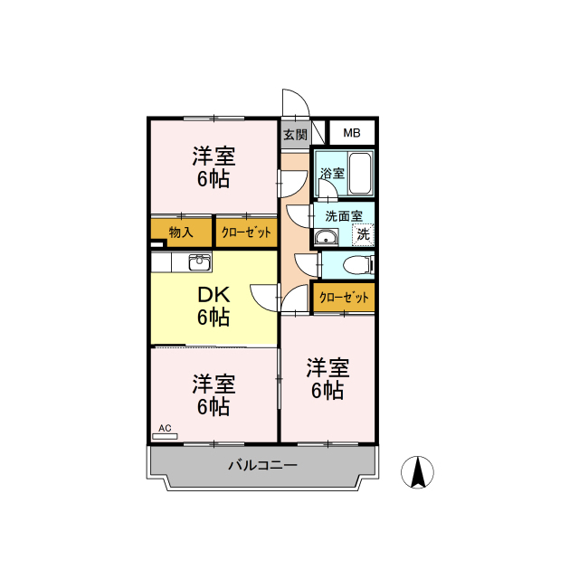 Ｄ－ｒｏｏｍ　レジデンス今村　Ｂの間取り