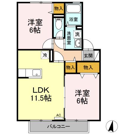 【武蔵村山市大南のアパートの間取り】