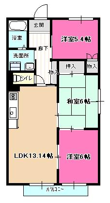 シャトル古城の間取り