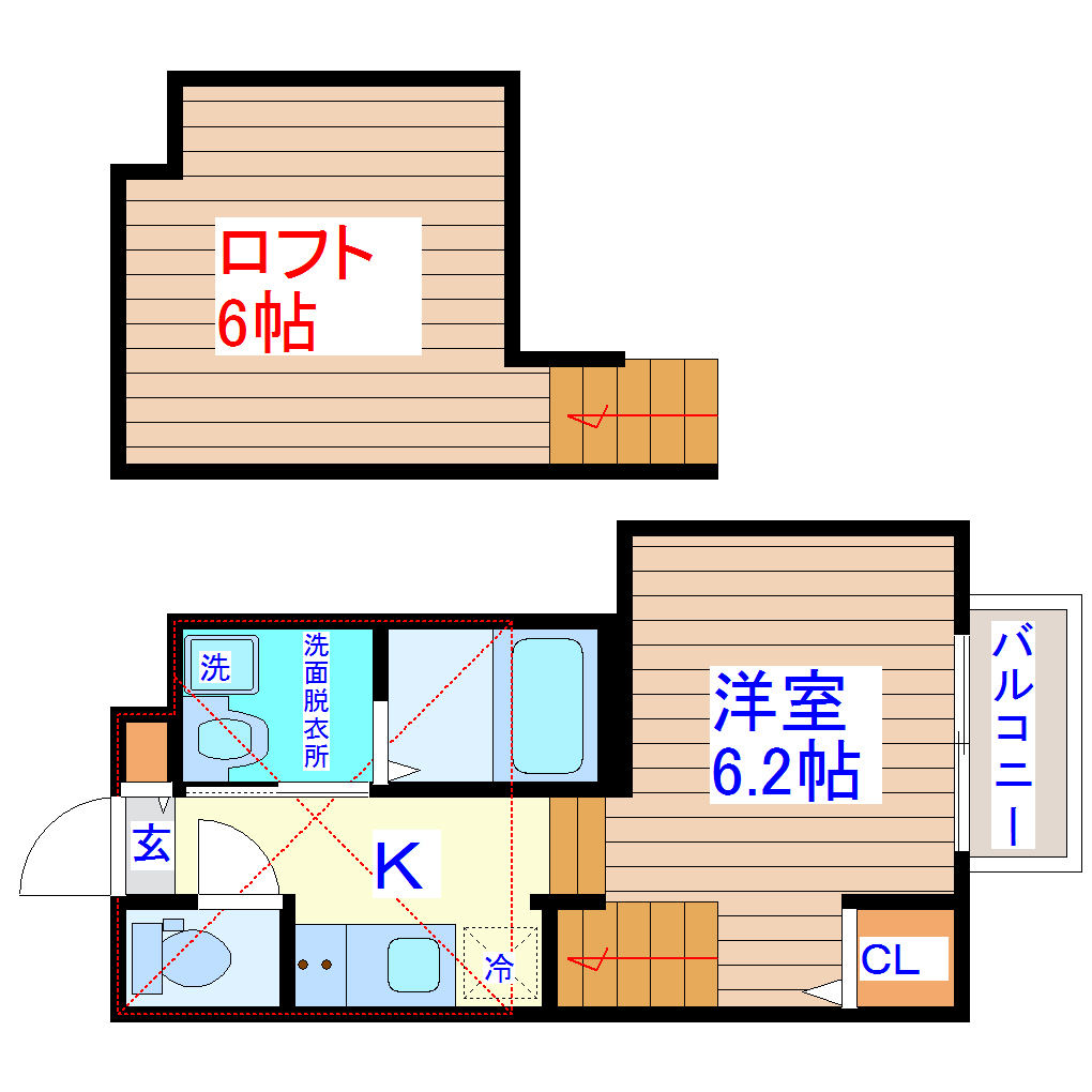 クロシェット仙台向山の間取り