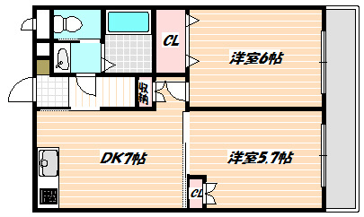 船橋市藤原のアパートの間取り