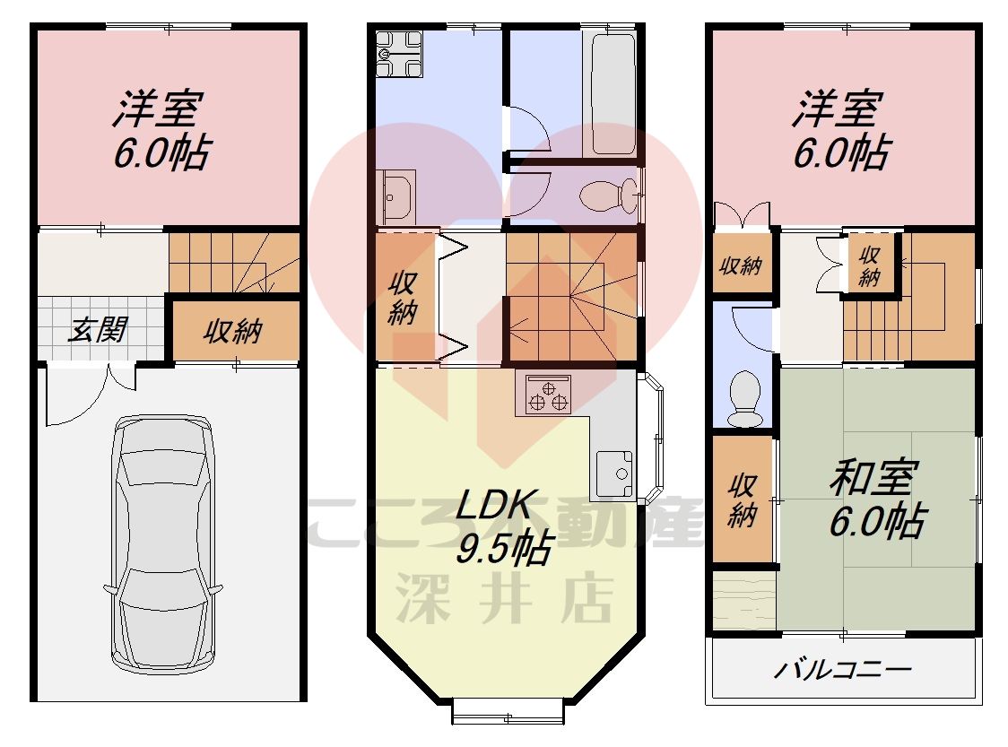 堺市西区浜寺石津町中３丁戸建の間取り