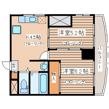 仙台市青葉区八幡のマンションの間取り