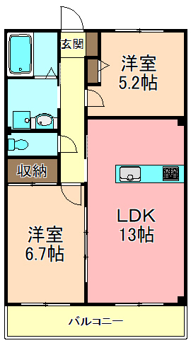 【足立区江北のマンションの間取り】