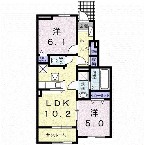 今治市小泉のアパートの間取り