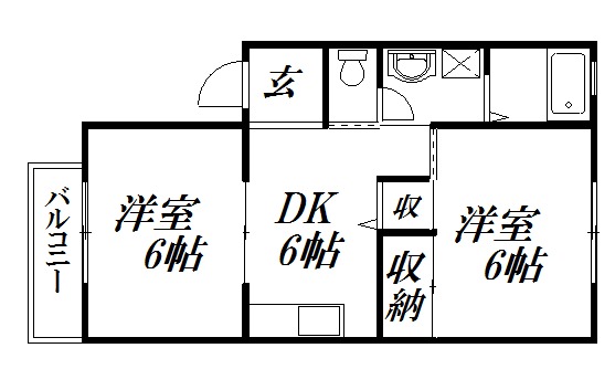 【浜松市中央区佐鳴台のアパートの間取り】