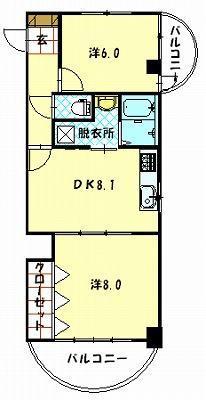 アサヒツインハイツの間取り