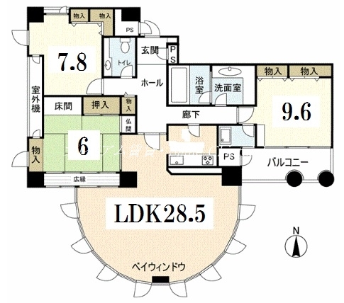 京都市中京区甲屋町のマンションの間取り