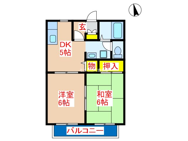 霧島市隼人町姫城のアパートの間取り