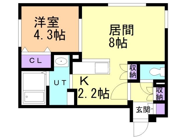 札幌市北区北三十五条西のマンションの間取り