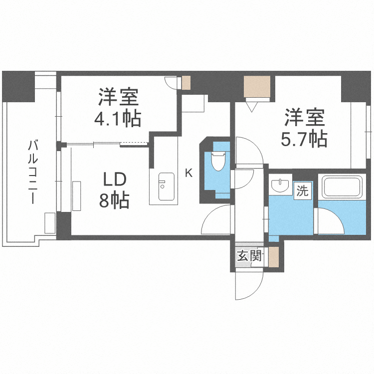 【札幌市中央区南一条西のマンションの間取り】