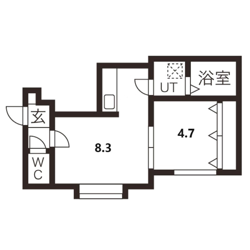 札幌市手稲区手稲本町三条のアパートの間取り