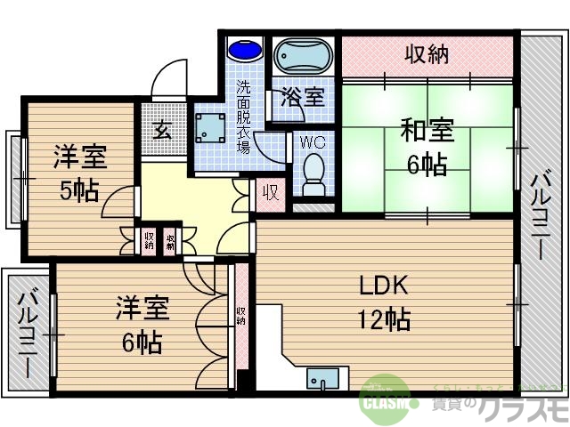 茨木市小柳町のマンションの間取り