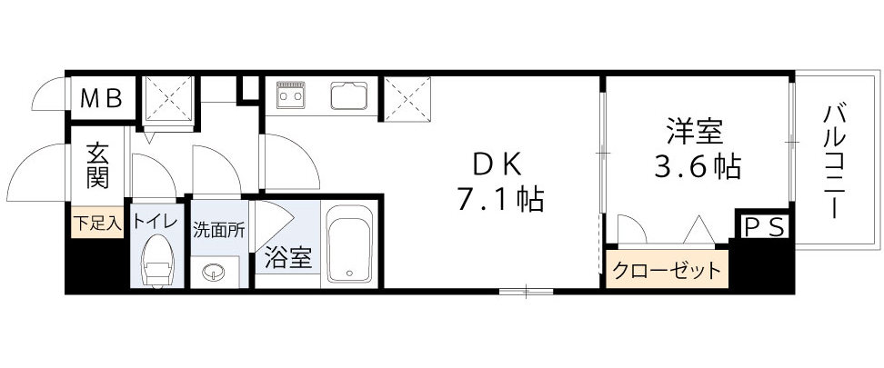 ライフフィールドなにわ本町RUELLEの間取り