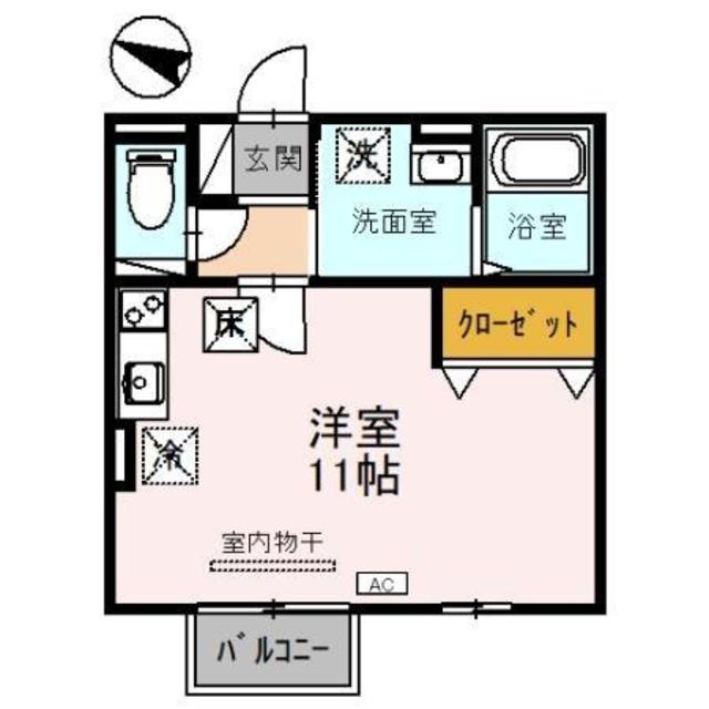 和歌山市東長町のアパートの間取り