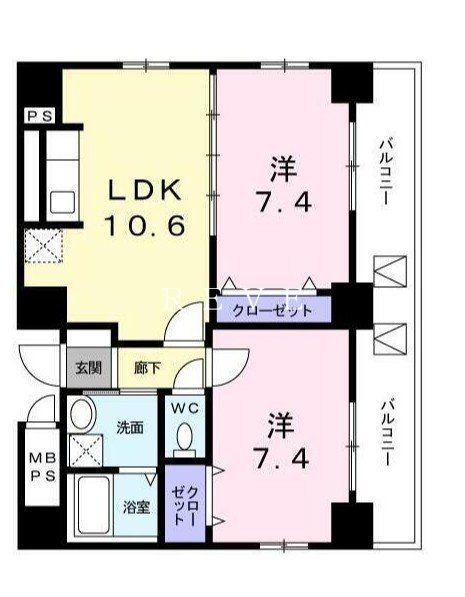 中央区八丁堀のマンションの間取り