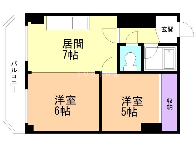 札幌市西区八軒一条東のマンションの間取り