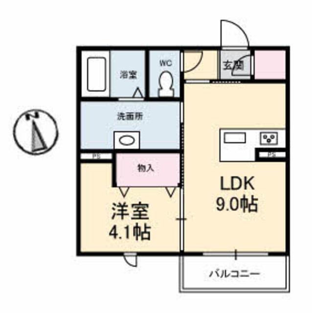 愛媛県新居浜市新田町１（アパート）の賃貸物件の間取り
