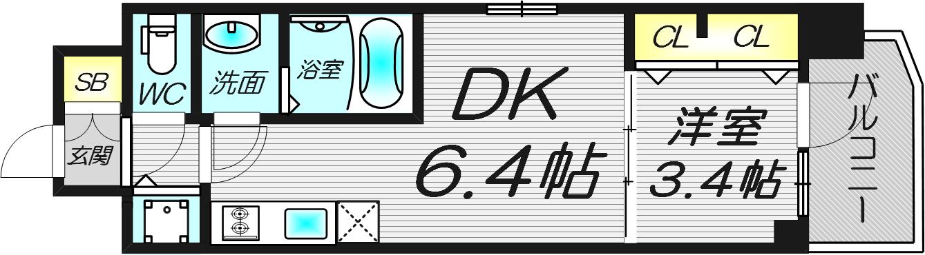 エスリードレジデンス都島デュオの間取り