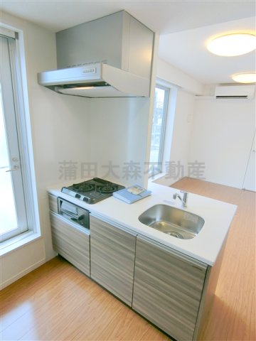 キッチン　2口グリル付システムキッチン　カウンターキッチン