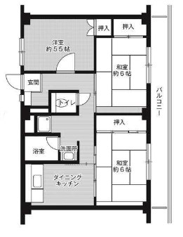 ビレッジハウス奥北野3号棟の間取り写真