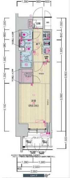 地下鉄桜通線 高岳駅 徒歩4分 13階建 築4年の間取り写真
