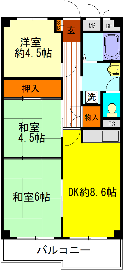 ニュー国分寺ハイツの間取り