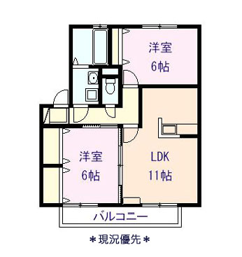 長野市稲里町中央のアパートの間取り