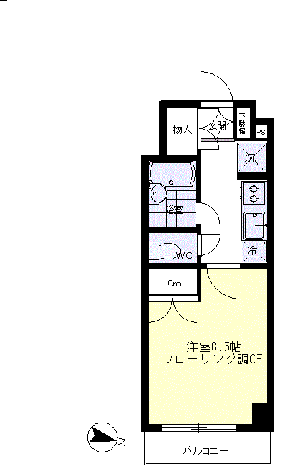 新宿区若松町のマンションの間取り