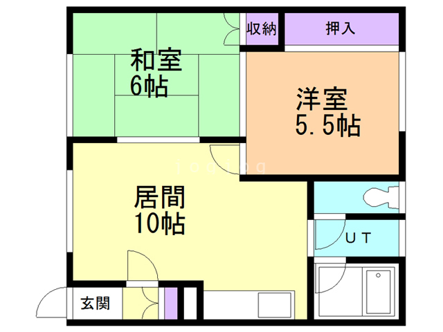 旭川市春光六条のアパートの間取り