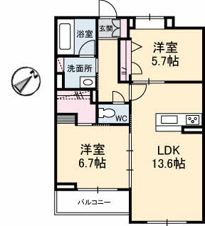 【ベレオガーデンズMiwaの間取り】