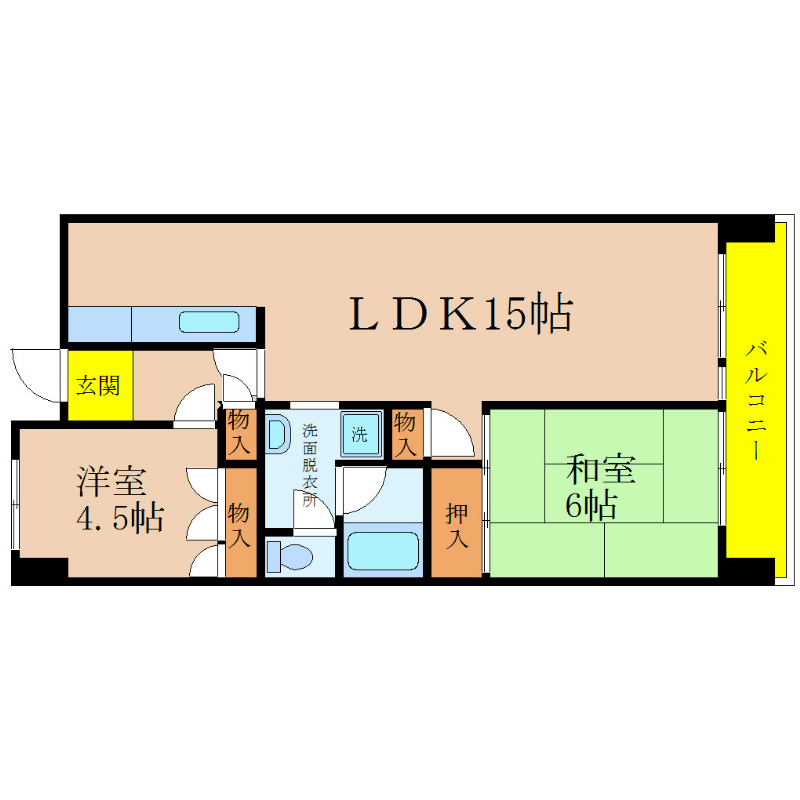 神戸市中央区港島中町のマンションの間取り