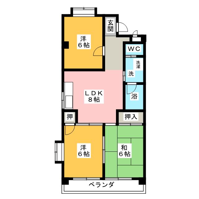 ハイツハピネスの間取り