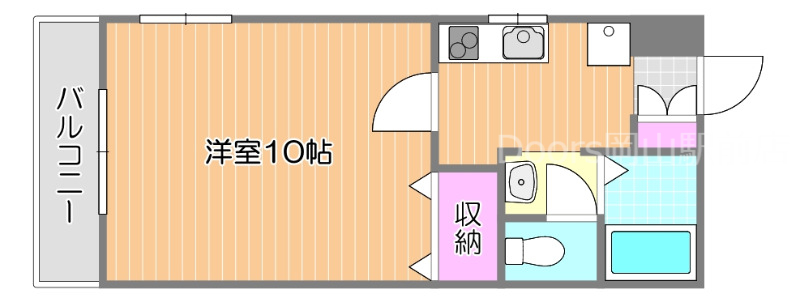 岡山市北区中井町のアパートの間取り