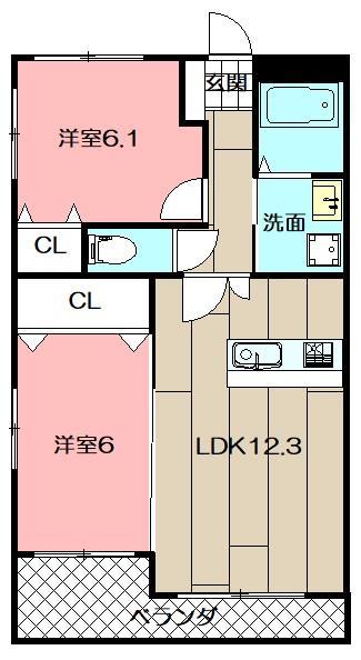 アップローズ貴船の間取り