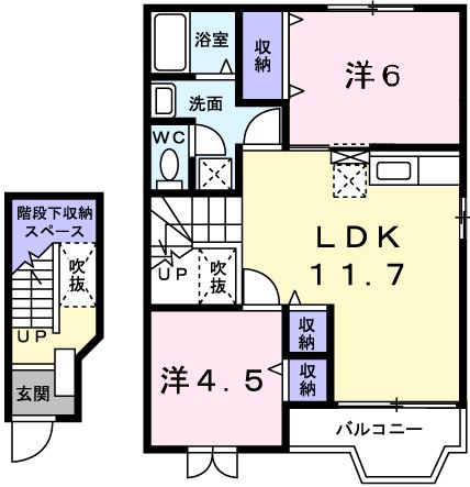 姫路市網干区垣内中町のアパートの間取り