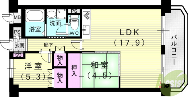 マンション住吉川の間取り